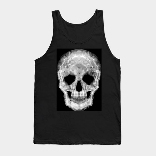 Spirograph Skull: a digital geometric black and white collage Tank Top by RachelEDesigns